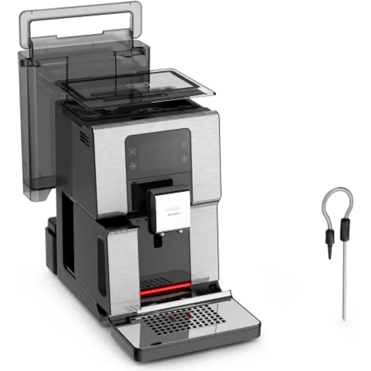 Krups Intuition Experience EA876D Kaffeemaschine, Super-Automatik, Farb-Touchscreen, Kaffeemaschine mit Leuchtanzeigen, 17 Getränke, personalisierte Rezepte, Edelstahl – Bild 2