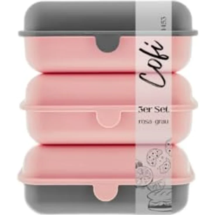 COFI 1453 Lunchbox 3er-Set, spülmaschinenfest, stapelbar, 1600 ml, BPA-frei, aus Kunststoff, Made in Germany – Bild 1