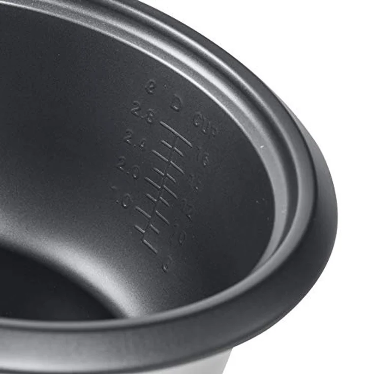 Bestron Großer Reiskocher mit Dampfgar-Aufsatz und Warmhalte-Funktion, 1,8 Liter, 700 Watt, Edelstahl – Bild 3