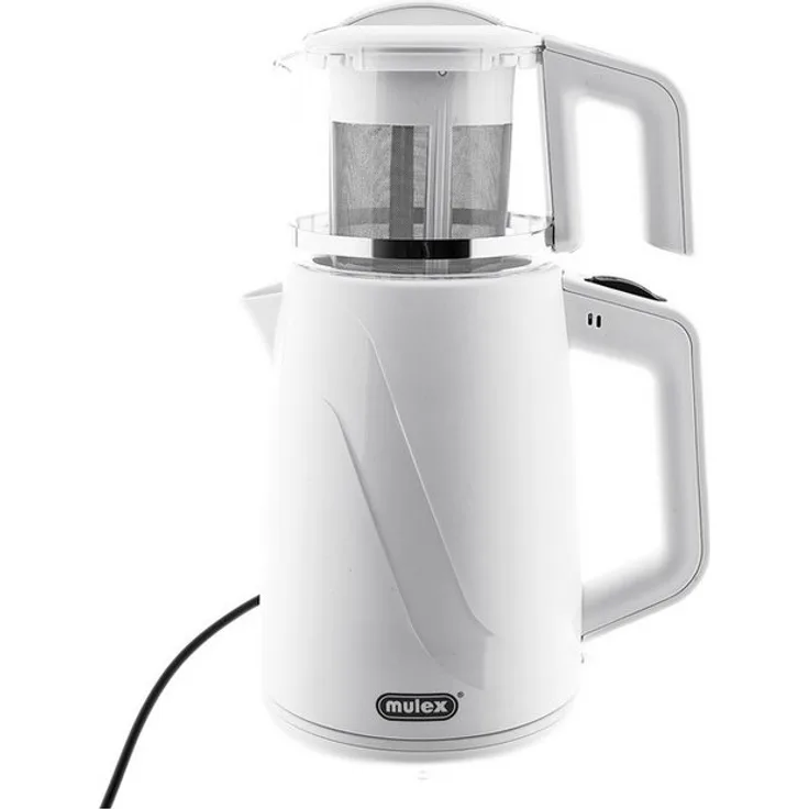 Mulex Tee Express 2-in-1 Wasser- und Teekocher, 1650W, 1L Teekanne & 2L Wasserkocher, Weiß