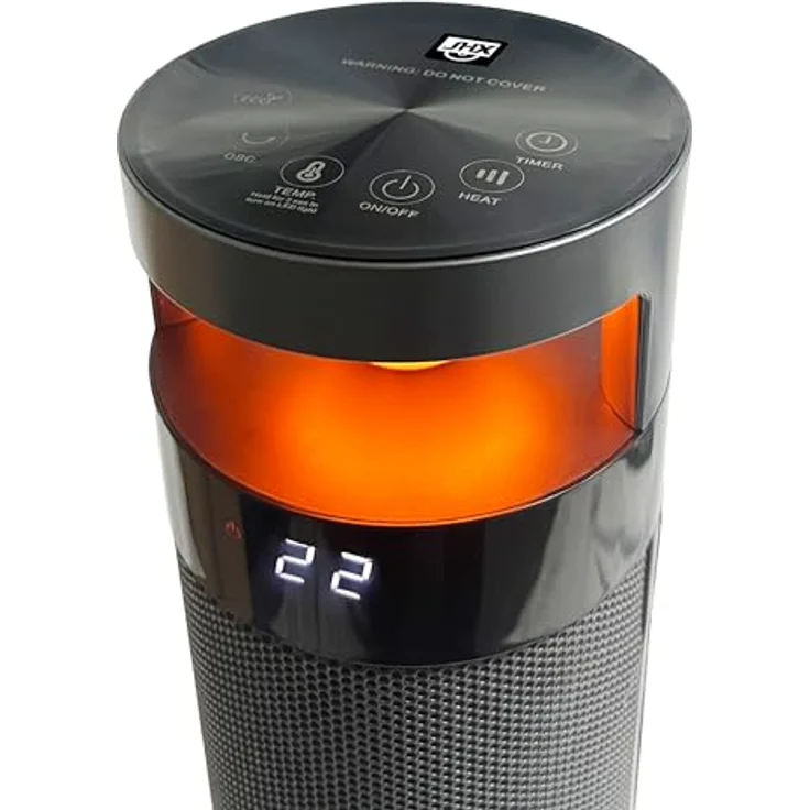 SHX PTC-Keramik-Turm-Heizlüfter mit Display 2000 W – Effiziente Wärmeerzeugung, 3 Leistungsstufen, LED-Display, Überhitzungsschutz, Stimmungslicht – Bild 3