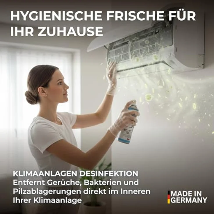 Kältebringer Klimaanlagenreiniger Schaum 400ml - Desinfektionsmittel für Splitgeräte und Autos, mit 60cm Sonde, entfernt Gerüche & Bakterien - Made in Germany – Bild 2