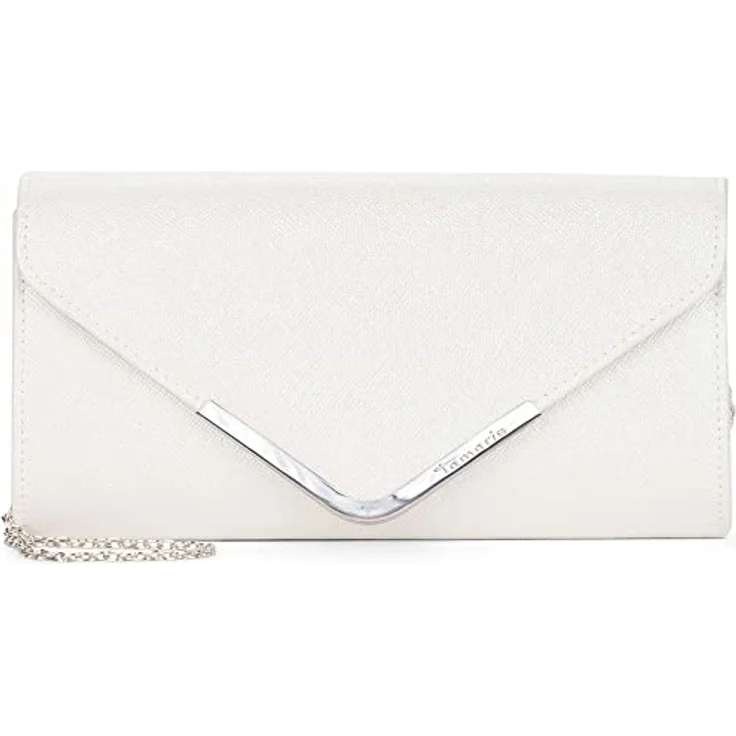 Tamaris Amalia Clutch Bag, geräumige Clutch in White Metallic mit abnehmbarer Kette, 26x14x5,5 cm – Bild 1