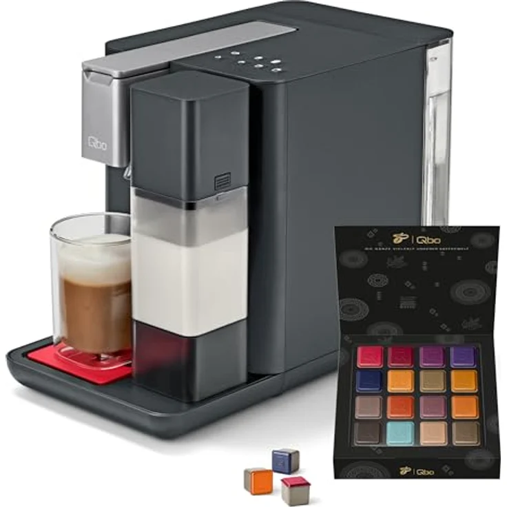 Tchibo Qbo MILK MASTER Premium Kapselmaschine inkl. 30 recyclebare Qbo Kapseln für Cappuccino, Espresso, Caffè Crema, Milchschaum auf Knopfdruck mit abnehmbarem Milchtank 300ml, Lipstick Red – Bild 2