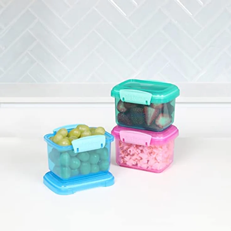 Sistema Lunch Lebensmittel Container mit kontrastierendem Clips, grün-pink-blau, 400 ml, 3 Stück – Bild 6
