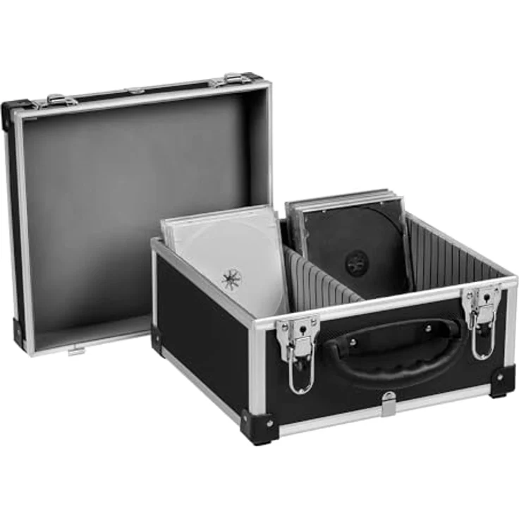 anndora CD-Koffer Alukoffer für 40 CD Cases, verstärkte Ecken und Aluminiumkanten – Bild 7