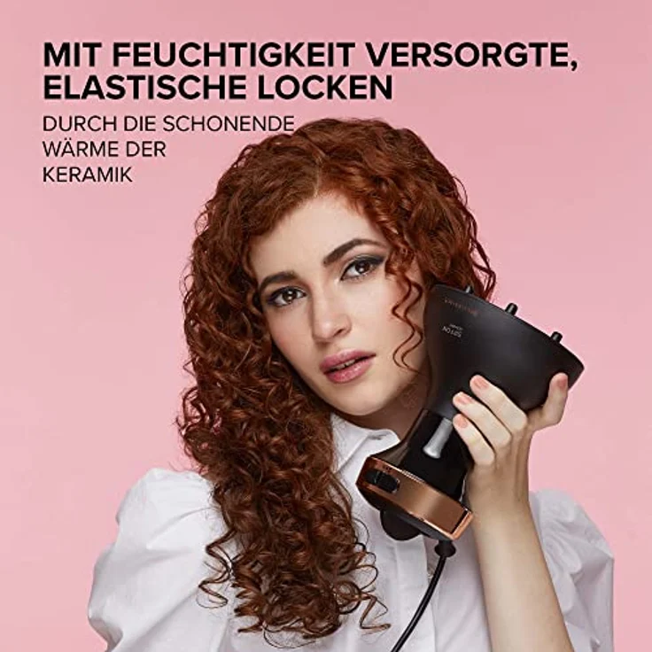 Imetec DF1 3000 Heißluftdiffusor, 700W, für lockiges Haar, Keramiktechnologie, ohne Kraus-Effekt, schwarz, rose – Bild 2