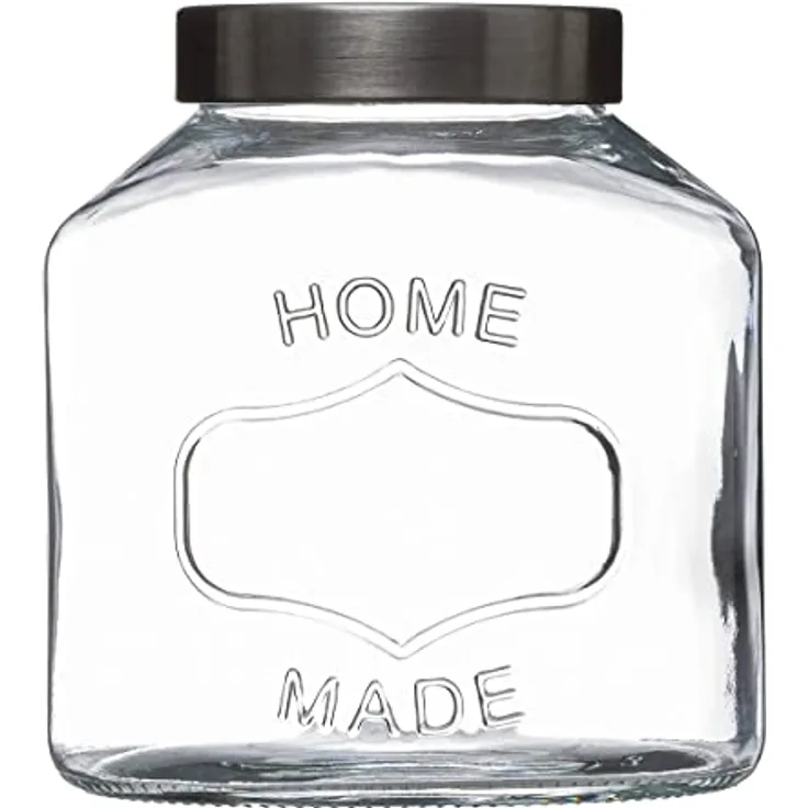 5 five simply smart Five Vorratsglas Glas Edelstahl, 2,5 l, Maß: 18,5 x 13,3 x 20 cm