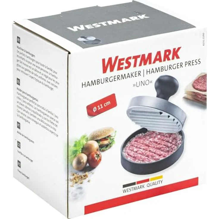 Westmark Hamburger Maker Uno, Schwarz-Silber, Innendurchmesser 11 cm – Bild 9
