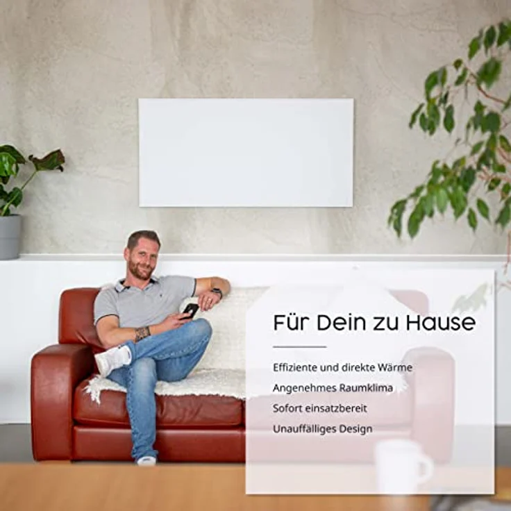 Könighaus Infrarotheizung P1000 - 1000 Watt mit TÜV SÜD + 10 Jahre Herstellergarantie ✓ Doppelter Überhitzungsschutz ✓ Für Wandmontage ✓ – Bild 2