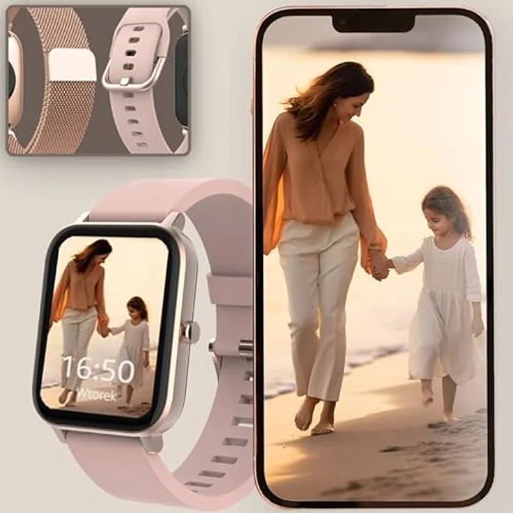 FOREVER Smartwatch Forevigo 3 SW-320, Rosagold, 1.7" 240x280 px Fitness Tracker, IP68 Wasserdicht, Pulsmesser, Schrittzähler – Bild 3