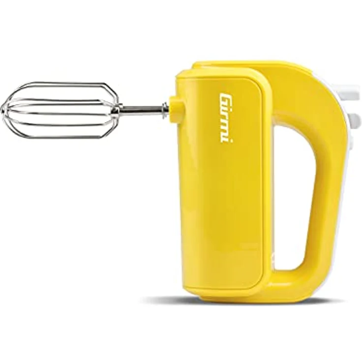 Girmi SB02 Elektrischer Handmixer, 170 W, 5 Geschwindigkeiten, Turbo-Funktion, Edelstahl-Rührbesen und Knethaken, Gelb – Bild 3