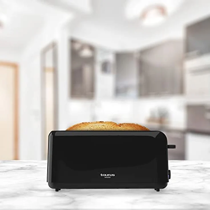 Taurus Amazing TO3000 - Brotröster 1450W, 2 extra lange und extra breite Schlitze, 6 Toaststufen, 3 Zusatzfunktionen, Selbstzentrierung, Krümelfach – Bild 4