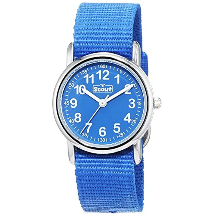 Scout Jungen-Armbanduhr Analog Quarz Textil mit Nato-Armband, 5 Bar wasserdicht, gehärtetes Mineralglas