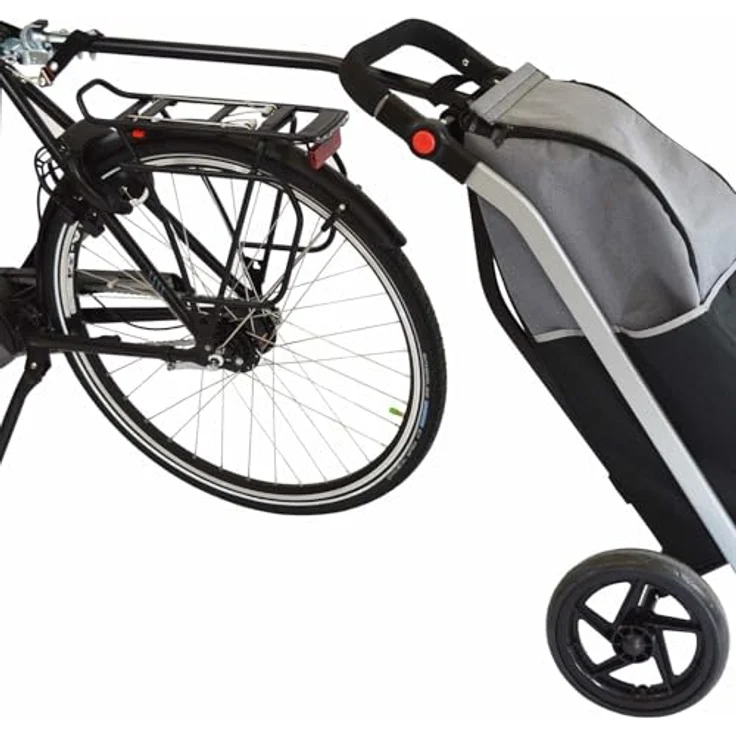FILMER Fahrrad-Einkaufstrolley, geräumige 50 Liter mit abnehmbarer Tasche und reflektierendem Band, stabiler Aluminiumrahmen, 12" EVA-Kunststoffräder – Bild 2