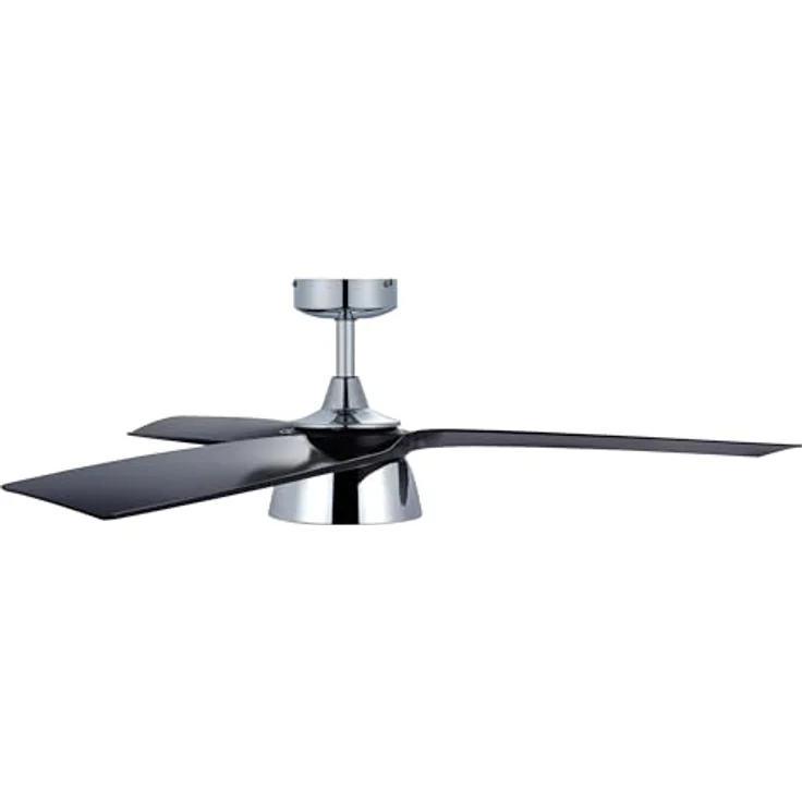 Lucci Air Bronx, Energiespar Deckenventilator mit LED Beleuchtung, Fernbedienung, 132 cm, Chrom glänzend, schwarz – Bild 3