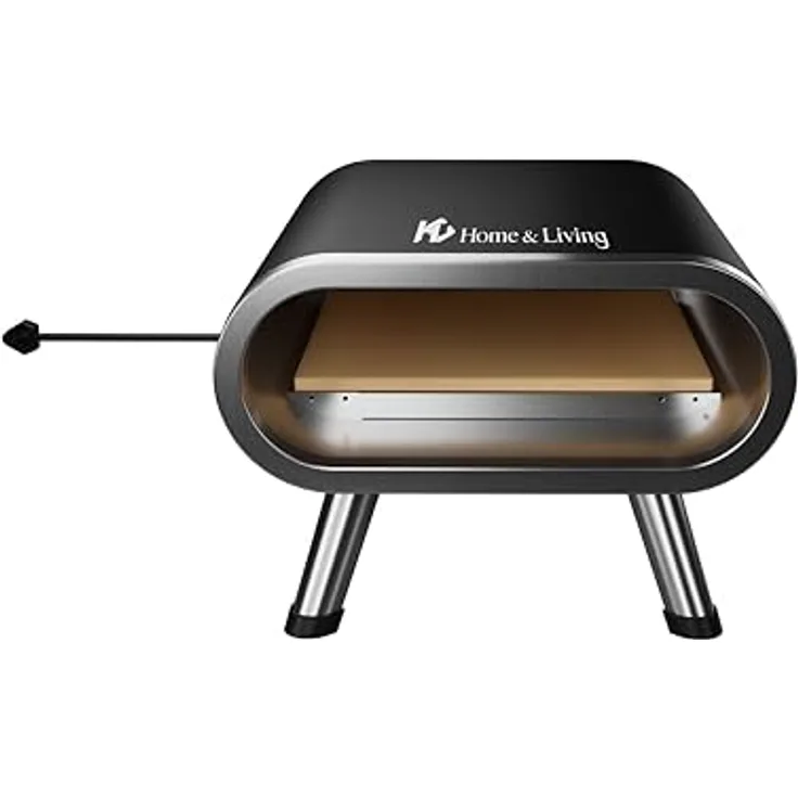 HC Home & Living Elektrischer Pizza Ofen K08180109B, 2200W mit 500°C, 34x40 cm Backfläche, inkl. Pizzastein