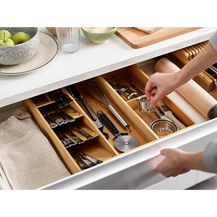 Joseph Joseph DrawerStore Besteck, Küchenutensilien und Kochutensilien Gadget Zubehör Organizer, in Schublade Lagerung - Bambus – Bild 5