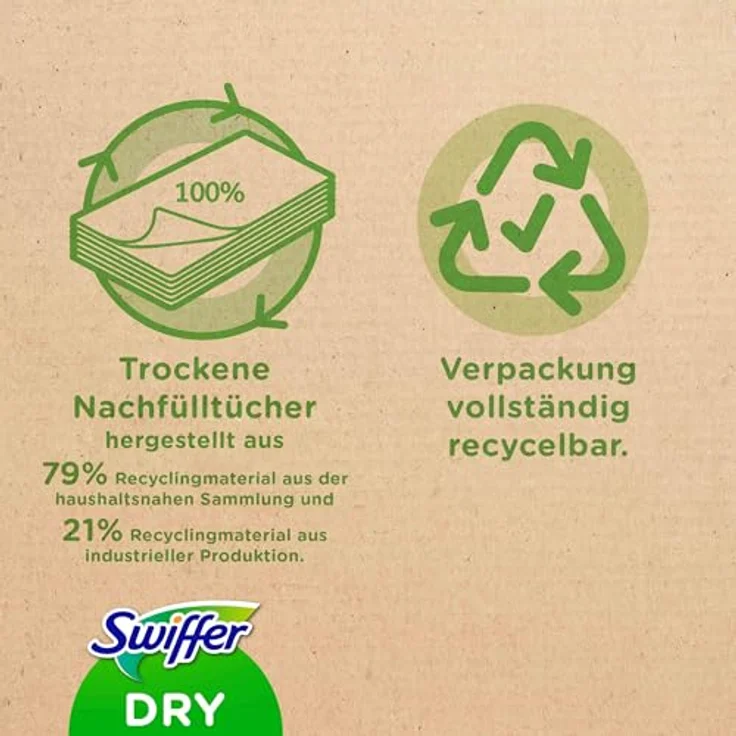 Swiffer Trockene Bodentücher Nachfüllpackung, 80 Stück, (1 x 80 Tücher) – Bild 2
