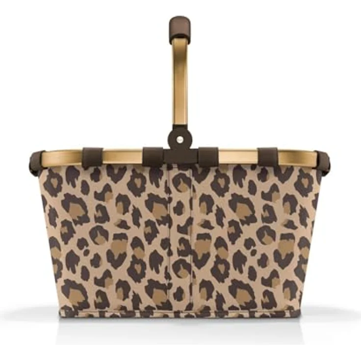 Reisenthel carrybag frame Shopper, zusammenklappbarer Einkaufskorb mit stabilem Aluminiumrahmen, leo machhiato, 48 x 28 x 29 cm – Bild 2