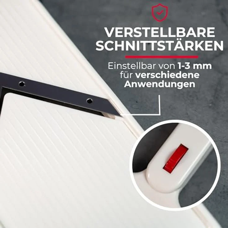 Westmark Gemüseschneider- -hobel mit verstellbarer Schnittstärke, Edelstahlklinge, V-Hobel, Weiß-Silber, 11472260 – Bild 6