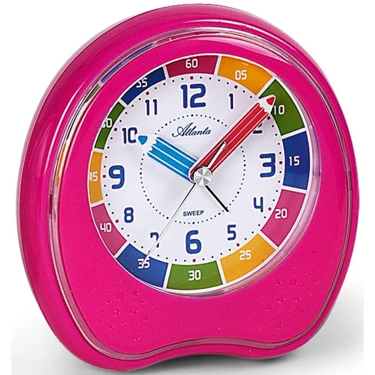 Atlanta Kinderwecker 1953-17, kindgerechtes buntes Design, ideal als Geschenk