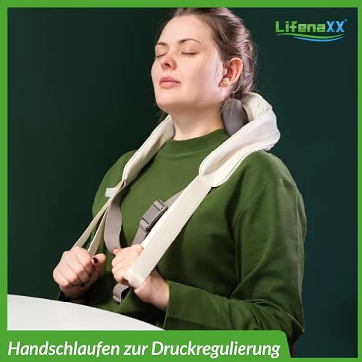 Lifenaxx Nackenmassagegerät mit Wärme LX-046, Tiefengewebs-Nacken- und Schultermassagegerät zur Schmerzlinderung, einstellbare Geschwindigkeit, 2 Modi - Für Nacken, Schultern, Beine, Rücken – Bild 4