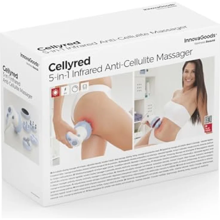 InnovaGoods, Wellness Beauté Cellyred 5-in-1 Massagegerät mit Infrarotwärme, Anti-Cellulite, Rotations- und Vibrationsbewegung, verschiedene Massageköpfe – Bild 3