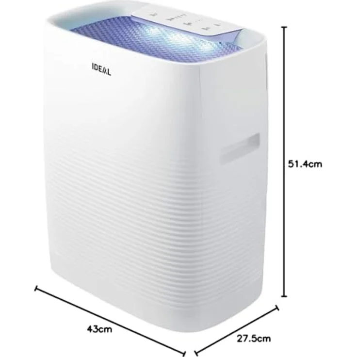 IDEAL Luftreiniger AP35 bis zu 45m² mit HEPA Filter und Geruchsfilter, CADR 330m³-h gegen Feinstaub, Pollen, Allergene, Bakterien, Schimmelsporen, Zigarettenrauch, Gerüche - ideal für zuhause – Bild 8