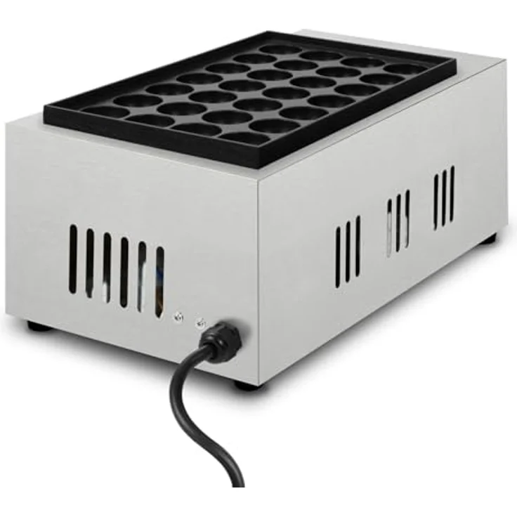 vertes FM19-TM-2000E, Elektrischer Takoyaki Maker mit 2000W, 28 Mulden, Edelstahlgehäuse und stufenloser Temperaturregelung bis 300°C – Bild 4