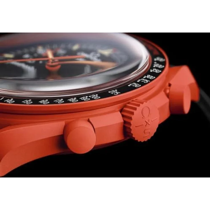 Swatch Chronograph Omega Moonswatch Mission on Earth Lava SO33O100, Bioceramic Gehäuse, Super-LumiNova® beschichtet, Schwarz-Orange – Bild 3