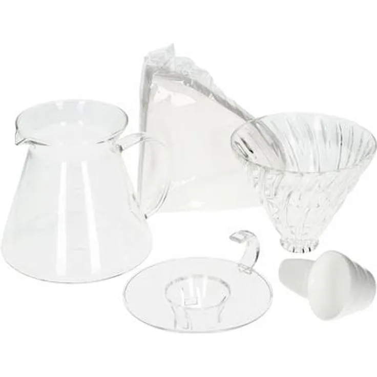 Hario V60 Glass Brewing Kit – Set Glastropfer + Server + Filter, Zubehör Kaffeemaschinen, Transparent