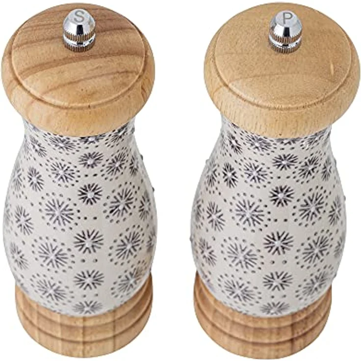 Bloomingville Elsa Salt & Pepper Mill, Grey, Stoneware, Pfeffermühle + Salzmühle, Grau – Bild 2