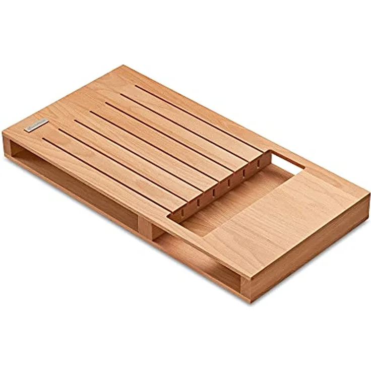 WÜSTHOF Schubladeneinsatz Buchenholz für 7 Messer, 43,0 x 22,3 x 4,4 cm