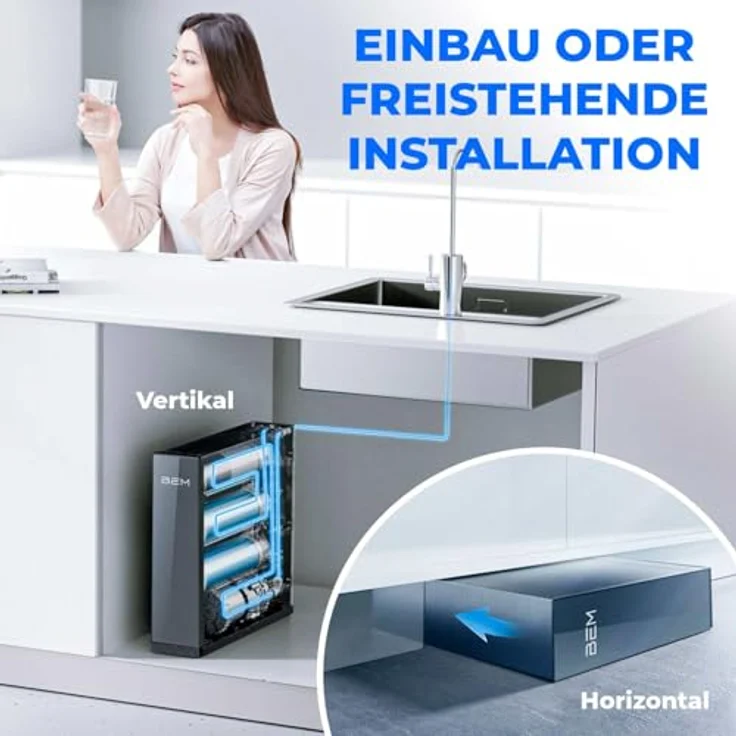 BEM Orion Ultra Slim Tankloser Wasserfilter mit Intelligentem Wasserhahn und 5-Stufigem Filtersystem in Schwarz-Silber – Bild 4