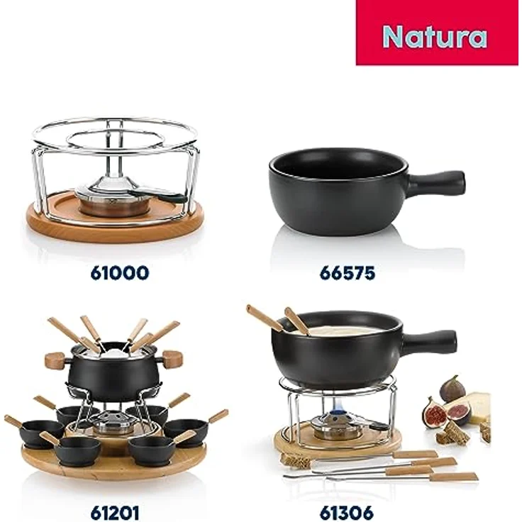 Kela 66575 Käsefondue-Pfanne, Feuerfeste Keramik, 22.5 cm Durchmesser, 2 L, Basel, Schwarz – Bild 4