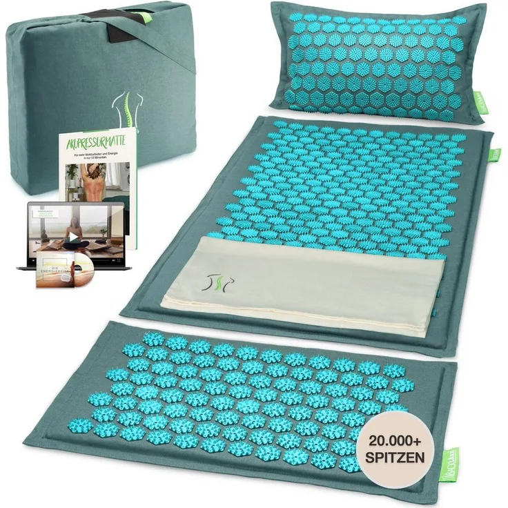 BACKLAxx® Akupressurmatte "Magnum" (5teilig + gratis-Download in umweltfreundlichem Halbleinen)