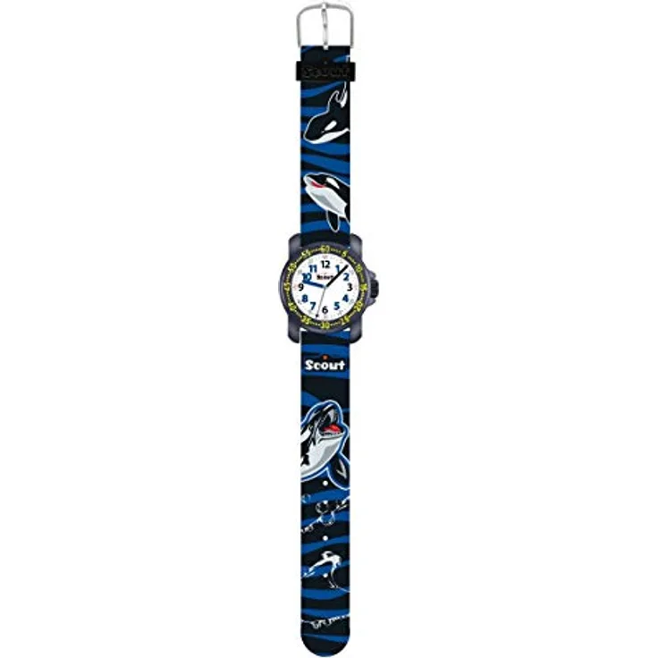 Scout Jungen Analog Quarz Uhr 376.009, mit Textil Armband, wasserdicht bis 5 ATM, Edelstahlboden