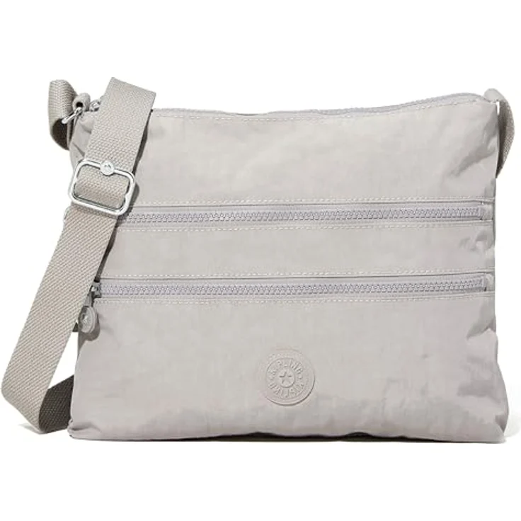 Kipling Classics Basic Alvar, Damen Umhängetasche mit zwei Hauptfächern, 33 cm, Grau – Bild 1