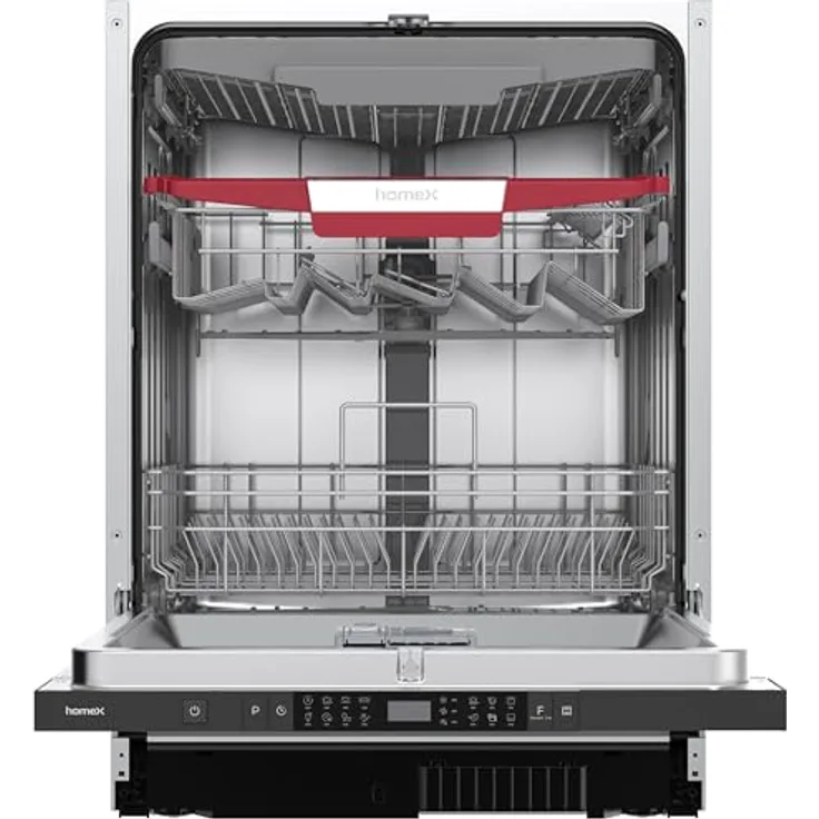 homeX DWFI601444C Geschirrspüler 60 cm, vollintegrierbar mit 14 Maßgedecken, 8 Programmen, AquaStop und Bodenlicht