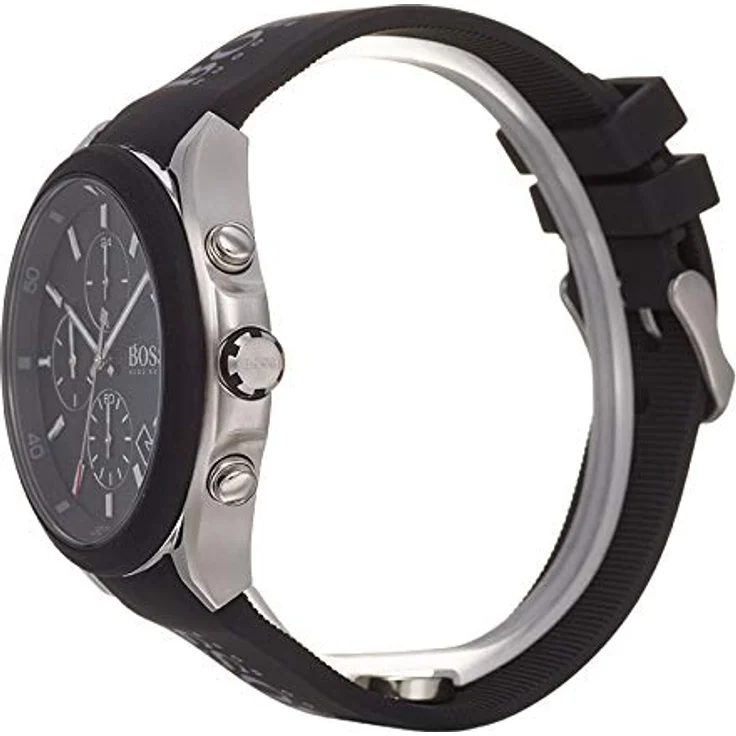 BOSS Chronograph Quarz Uhr für Herren mit Schwarzes Silikonarmband - 1513716 – Bild 4