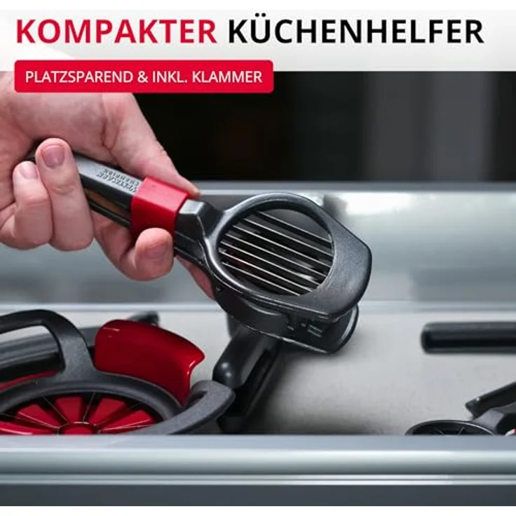 WESTMARK Gemüseschneider Champion Black Edition, ergonomischer Vielzweckschneider mit extra-scharfen Edelstahl-Drähten für gleichmäßige Scheiben, anthrazit – Bild 7