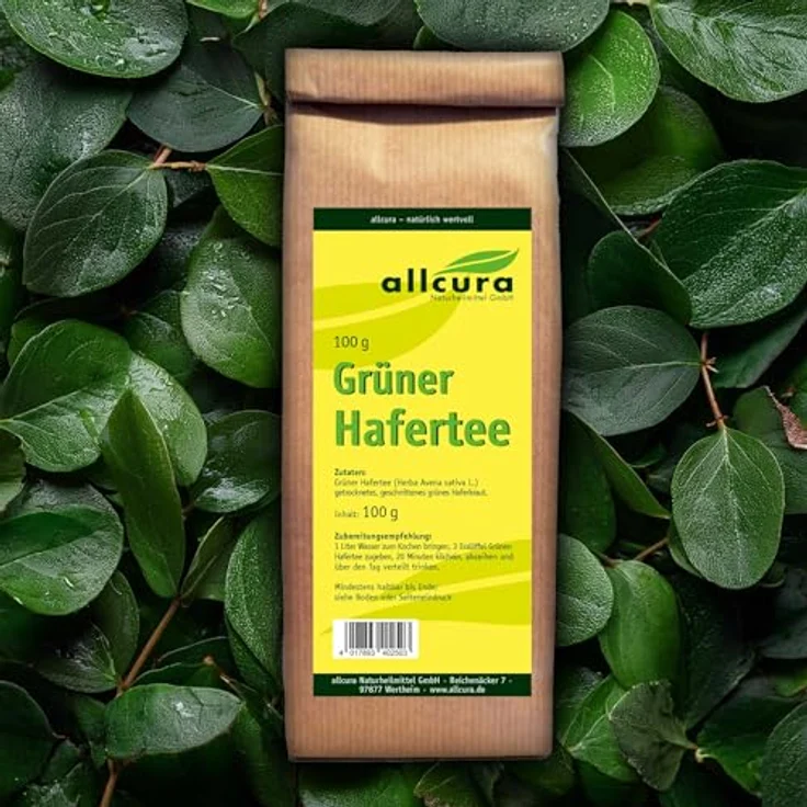 allcura Grüner Hafertee, 100 g mit getrocknetem, grünen Haferkraut – Bild 3