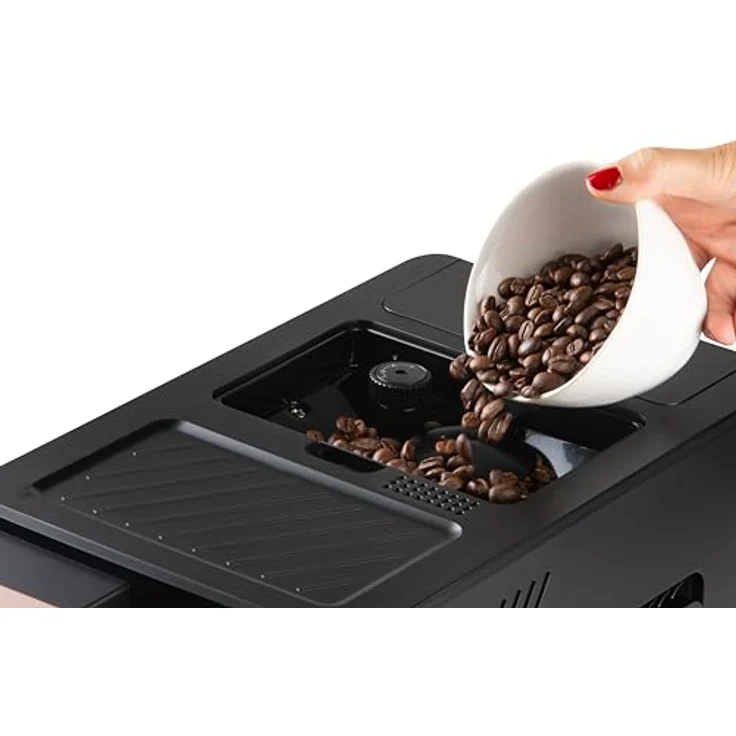 Domo DO743K Kaffeevollautomat, 19 Bar Druckpumpe, 1,1L, Touchscreen, Milchaufschäumdüse, Roségold/Schwarz – Bild 4