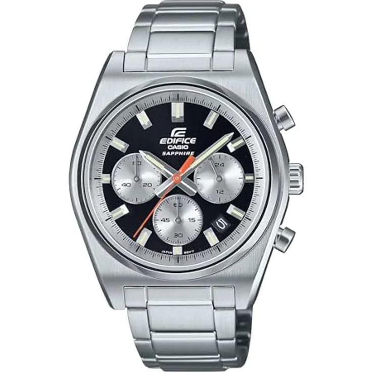 Casio Watch EFB-730D-1AVUEF, Motorsport-Chronograph mit Leuchtziffern, Silber Edelstahl Band – Bild 1