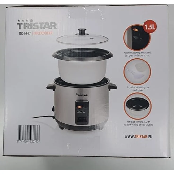 Tristar Reiskocher RK-6147, elektrischer Reiskocher für 2 bis 6 Portionen, schwarz – Bild 3