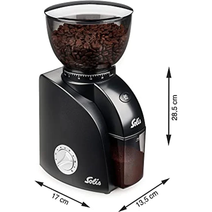 Solis Kaffeemühle Scala Zero Static Typ 1662 Schwarz, Kaffeemühle, Schwarz, Silber – Bild 6