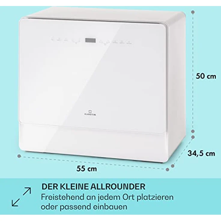 Klarstein Emerald 5 Slim Geschirrspüler freistehend, 7 Programme, Touch-Control, ca. 8 Liter Wasserverbrauch pro Spülgang – Bild 5