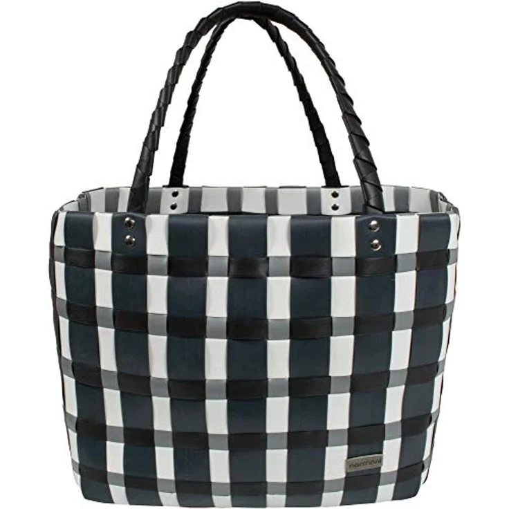 normani Einkaufstasche geflochten mit Henkeln, extra robuster Kunststoffkorb, 20L Volumen, Farbe Classic/Thin Grey – Bild 1