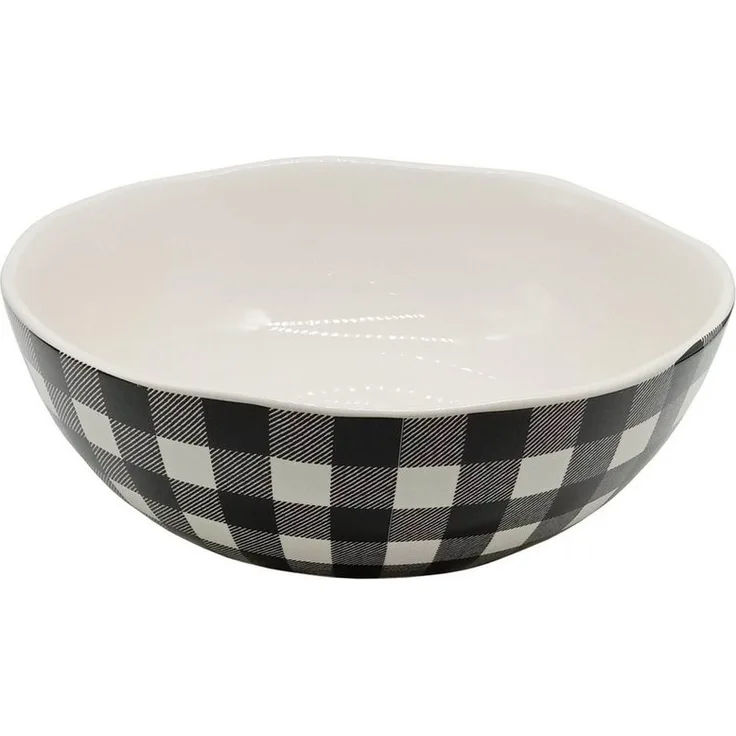 Neuetischkultur Salatschüssel Servierschale Squares, Keramik, 25,8 cm, spülmaschinengeeignet, Obstschale